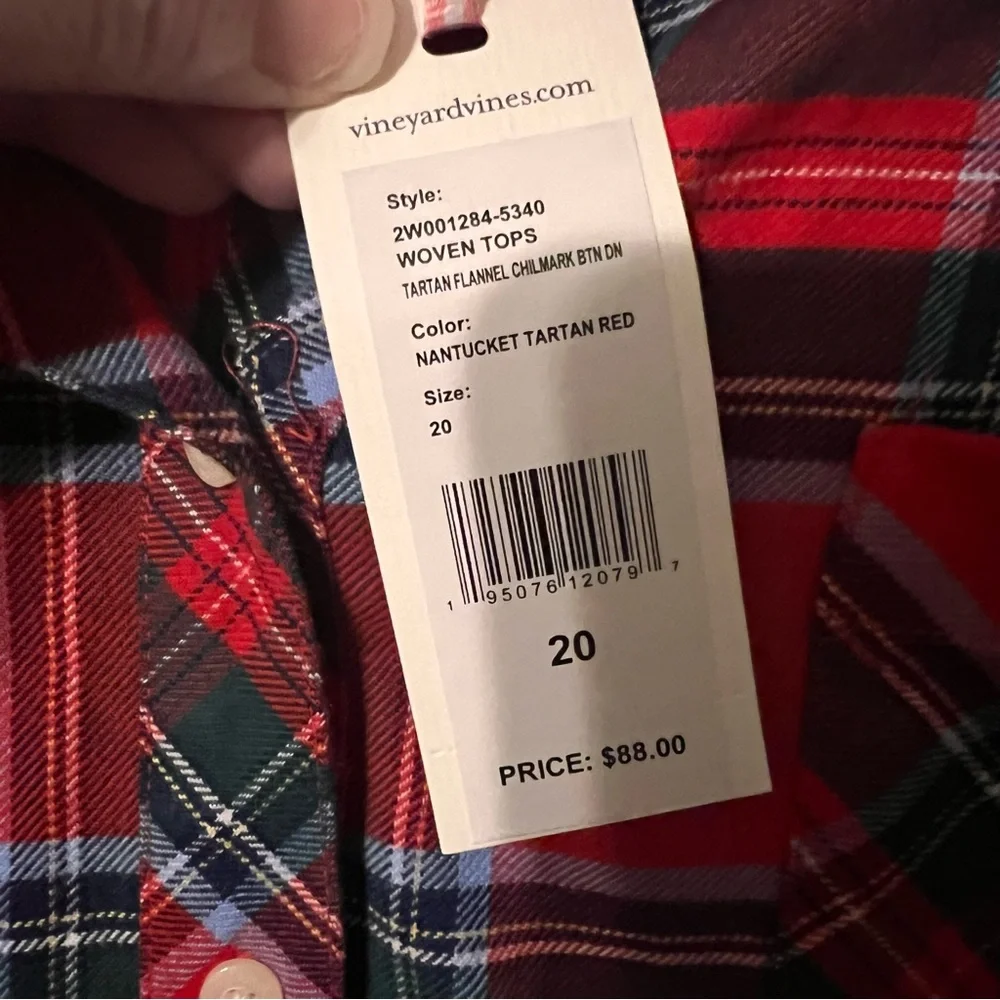 Vineyard Vines Women’s Nantucket Tartan Flannel NWT Holiday 20 Plus Size - Picture 3 of 7